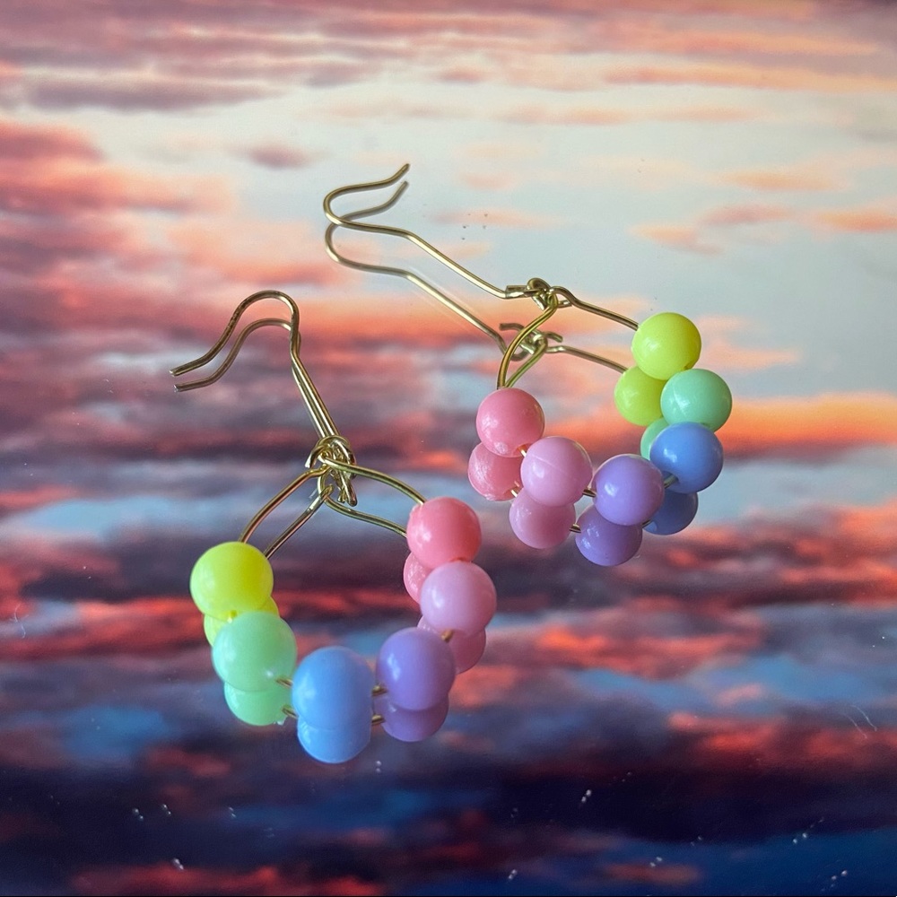 Rainbow Beaded Earrings